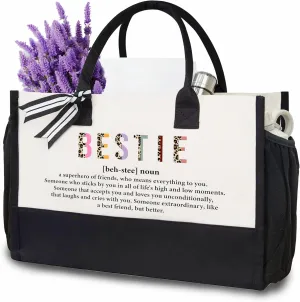 Canvas Tote Bag For Woman, Bestie Definition, Gift Bag For Besities, Friends Gifts, Best Friend Gift, Friendship Gift Ideas, Travel Shopping Bag, BFF Birthday Gifts - A14