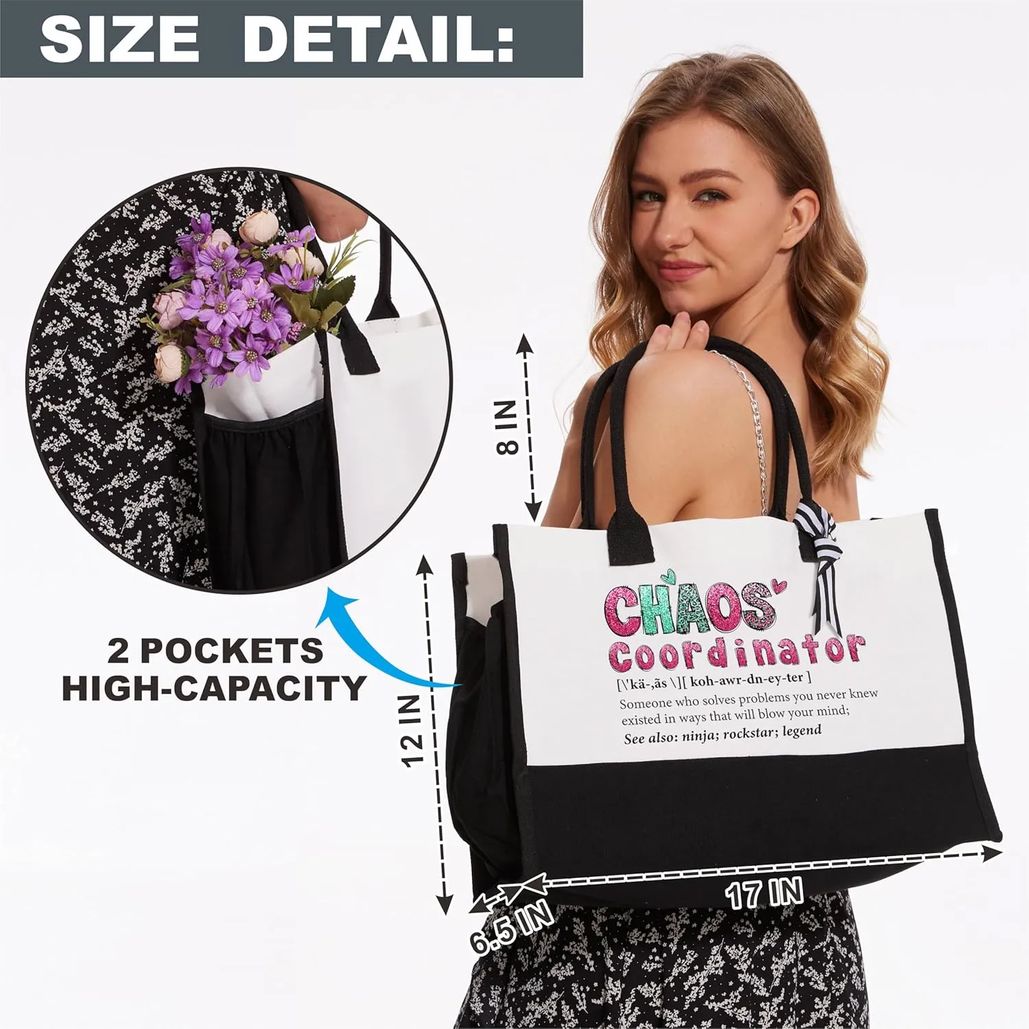 Canvas Tote Bag For Women, Summer Gift Ideas - Minimalism Tote Bag - A00