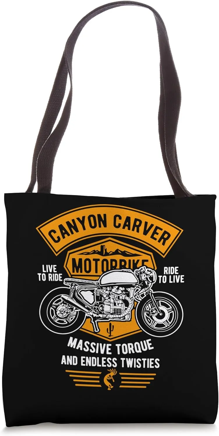 Canyon Carver Vintage Motorcycle Retro Design Tote Bag