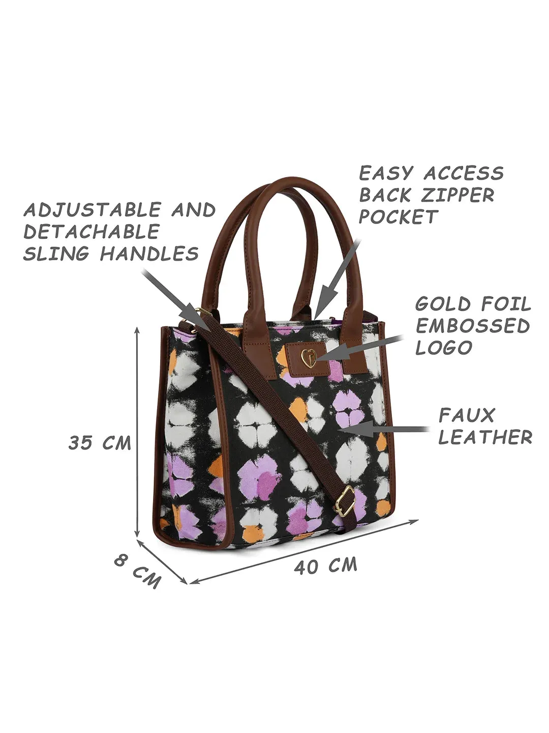 Caprese Enora Small Black Tote Bag
