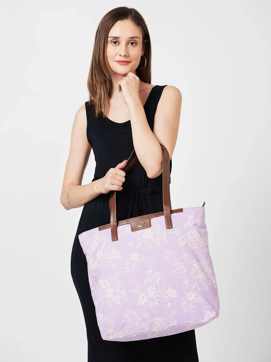 Caprese Kendall Large Lilac Laptop Tote Bag