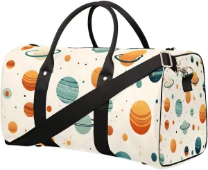 Cartoon Galaxy Moon Travel Duffel Bag for Women Men Waterproof Foldable Overnight Weekender Bag Large Capacity Sports Gym Bag
