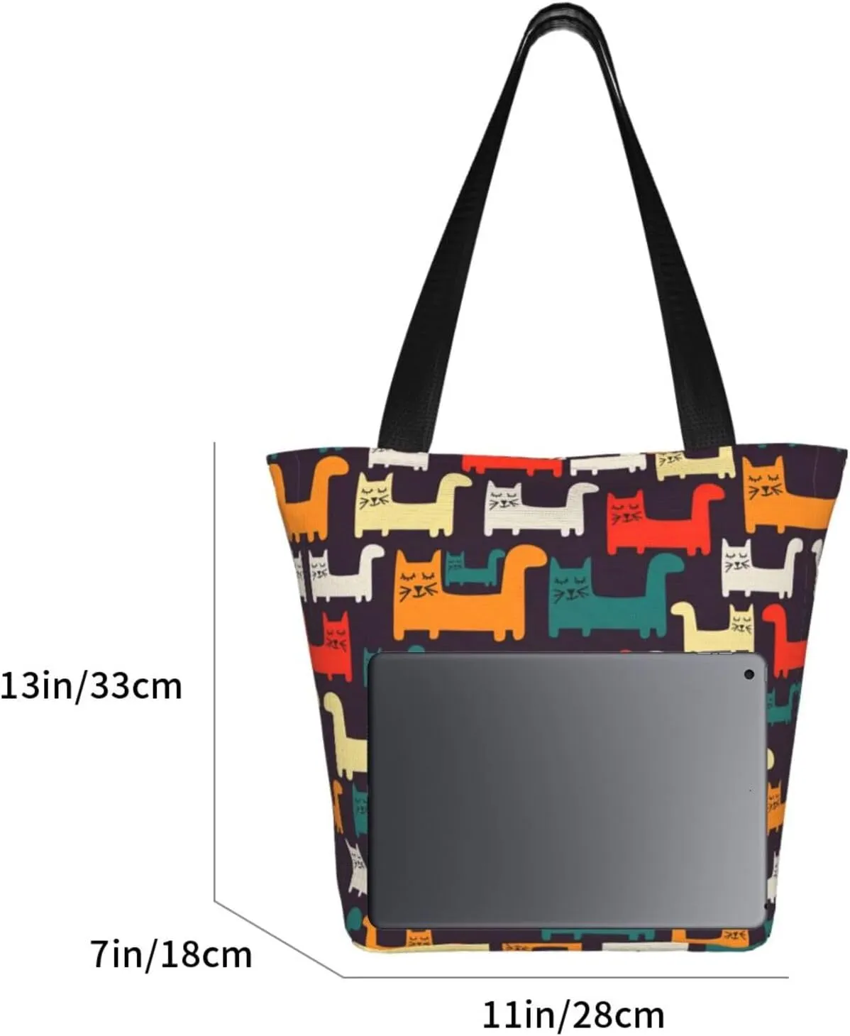 Cartoon Medicine Pattern Print Shoulder Tote Bag Women'S Large Size Handbag Casual Tote Shopping Bag For Women Fashion Travel