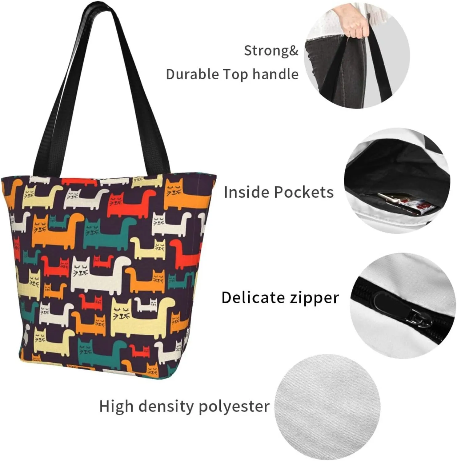 Cartoon Medicine Pattern Print Shoulder Tote Bag Women'S Large Size Handbag Casual Tote Shopping Bag For Women Fashion Travel