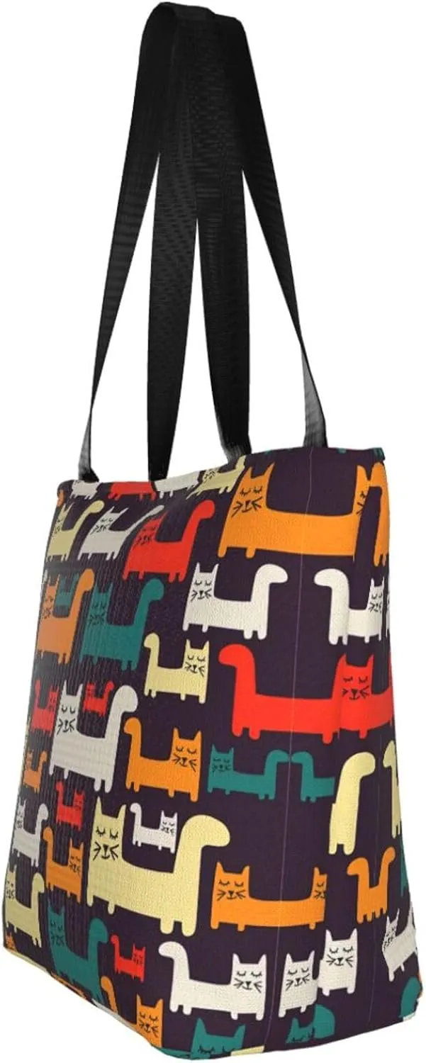 Cartoon Medicine Pattern Print Shoulder Tote Bag Women'S Large Size Handbag Casual Tote Shopping Bag For Women Fashion Travel