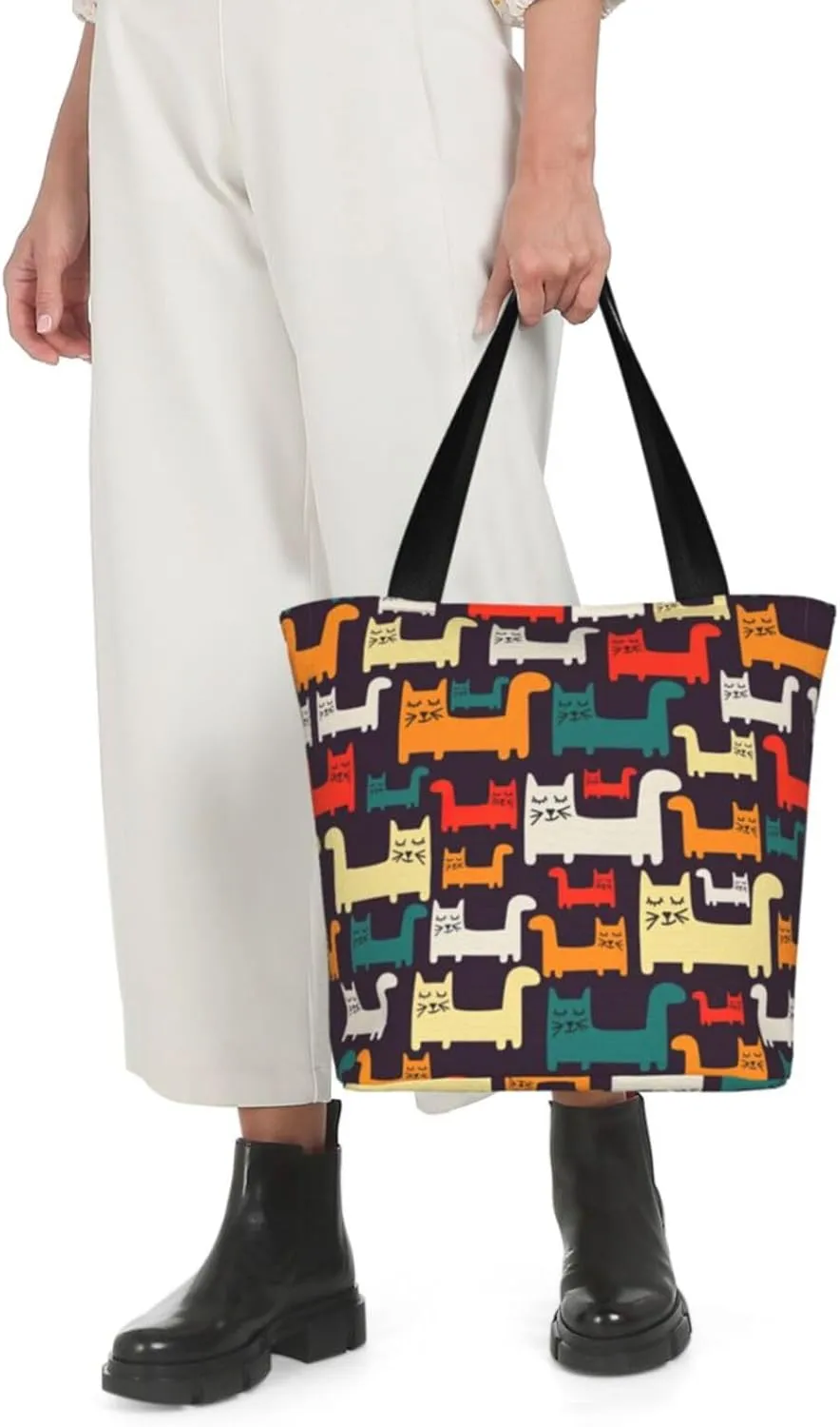 Cartoon Medicine Pattern Print Shoulder Tote Bag Women'S Large Size Handbag Casual Tote Shopping Bag For Women Fashion Travel