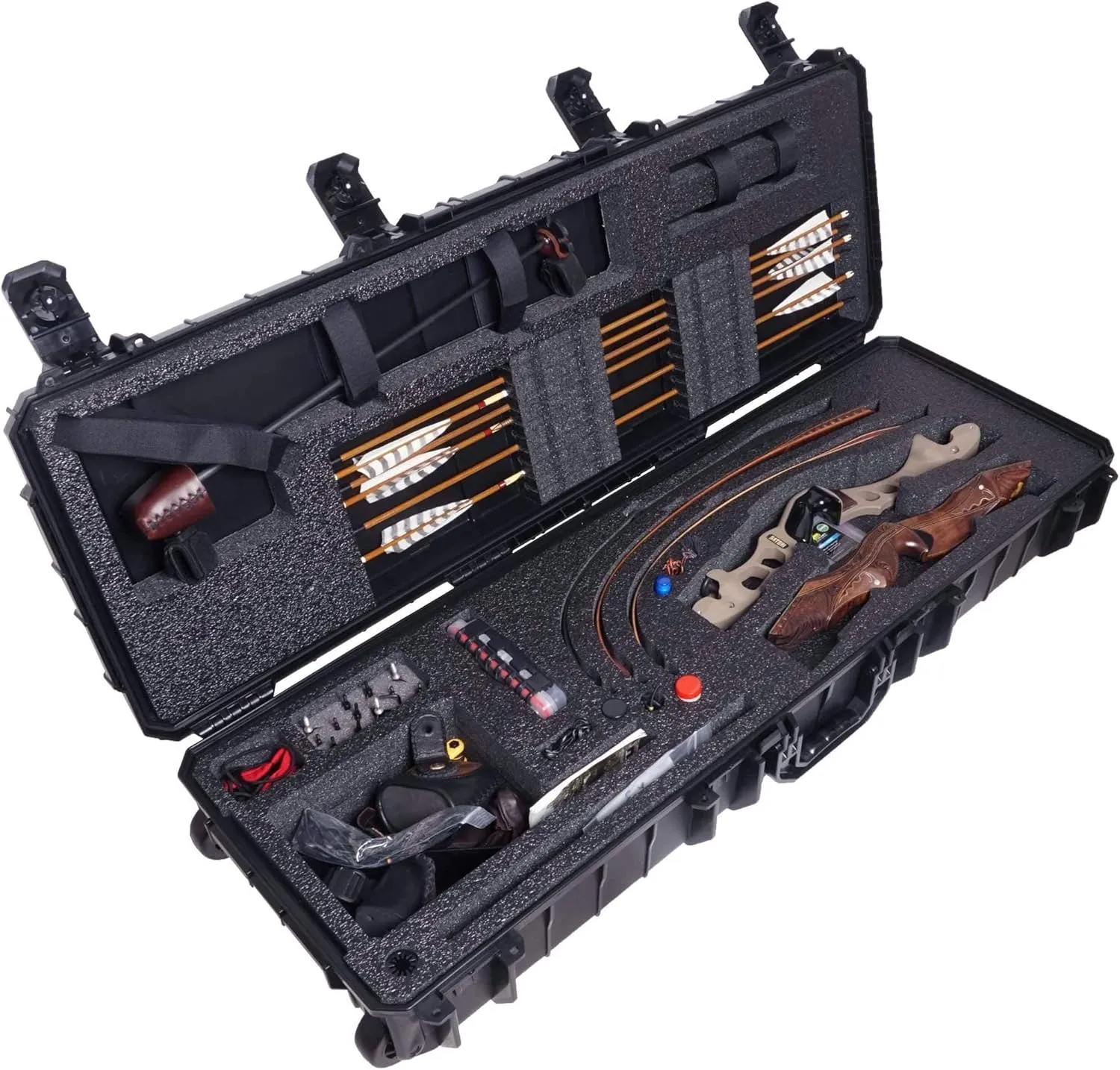 Case Club Waterproof Recurve Bow Case with Included Waterproof Accessory Box x2 (Recurve Bow)