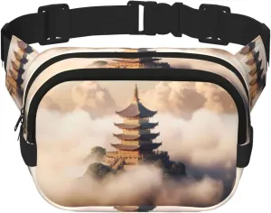 castles in Spain Printed Fashion Crossbody Bag, Hiking Waist Bag, Square Double Layer Travel and Fitness Shoulder Bag