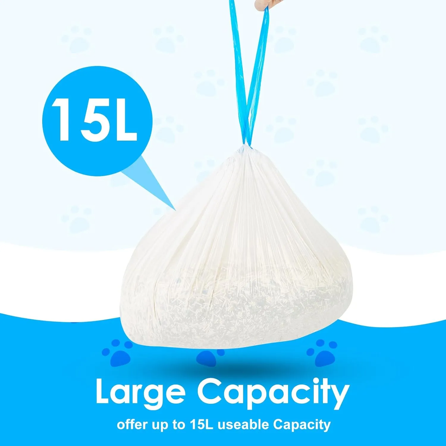 Cat Litter Bags 120 Count, 21.65"x11.8"Drawstring Close Litter Box Liners for Automatic Cat Litter Box,Cat Poop Bags,Easy to Clean,Heavy Duty Litter Robot Bags,Thick Litter Bags for Self-Cleaning Box