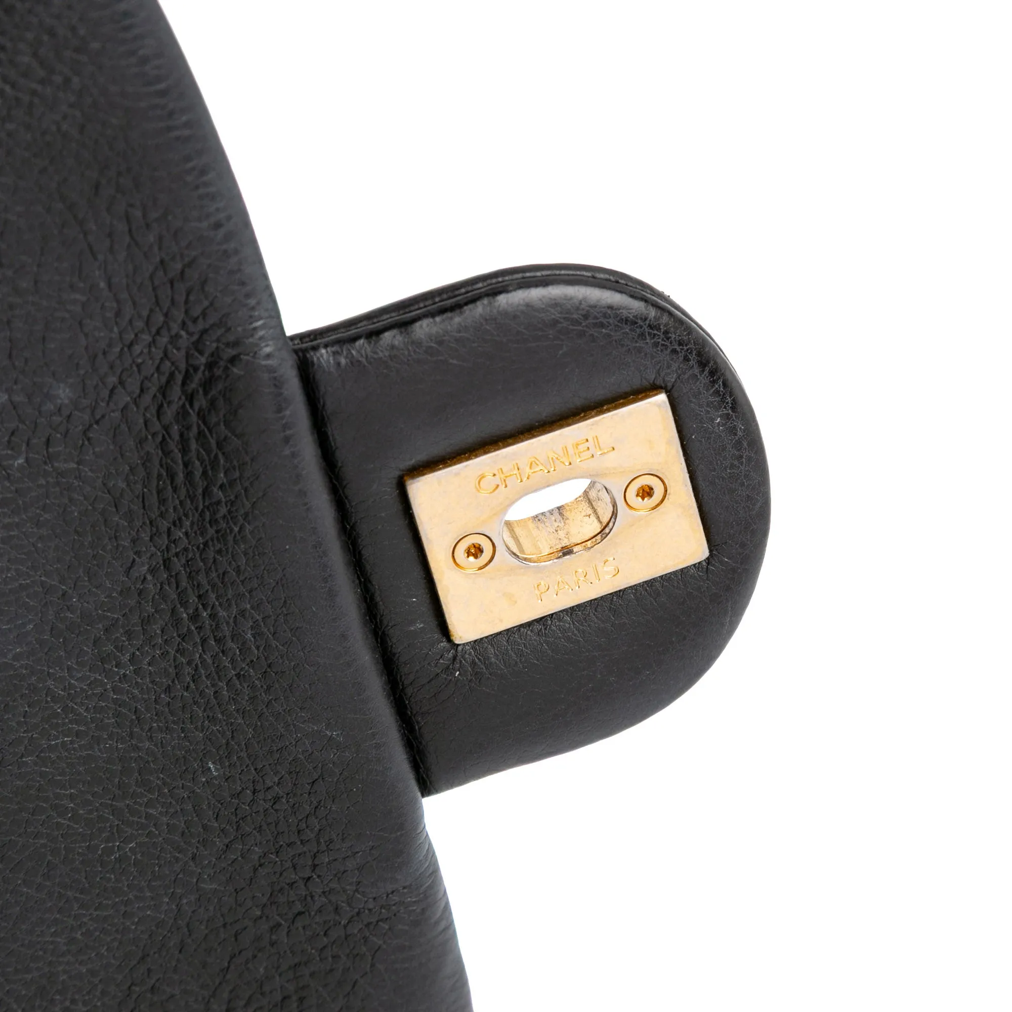 CC Chevron Calfskin Round Flap Satchel