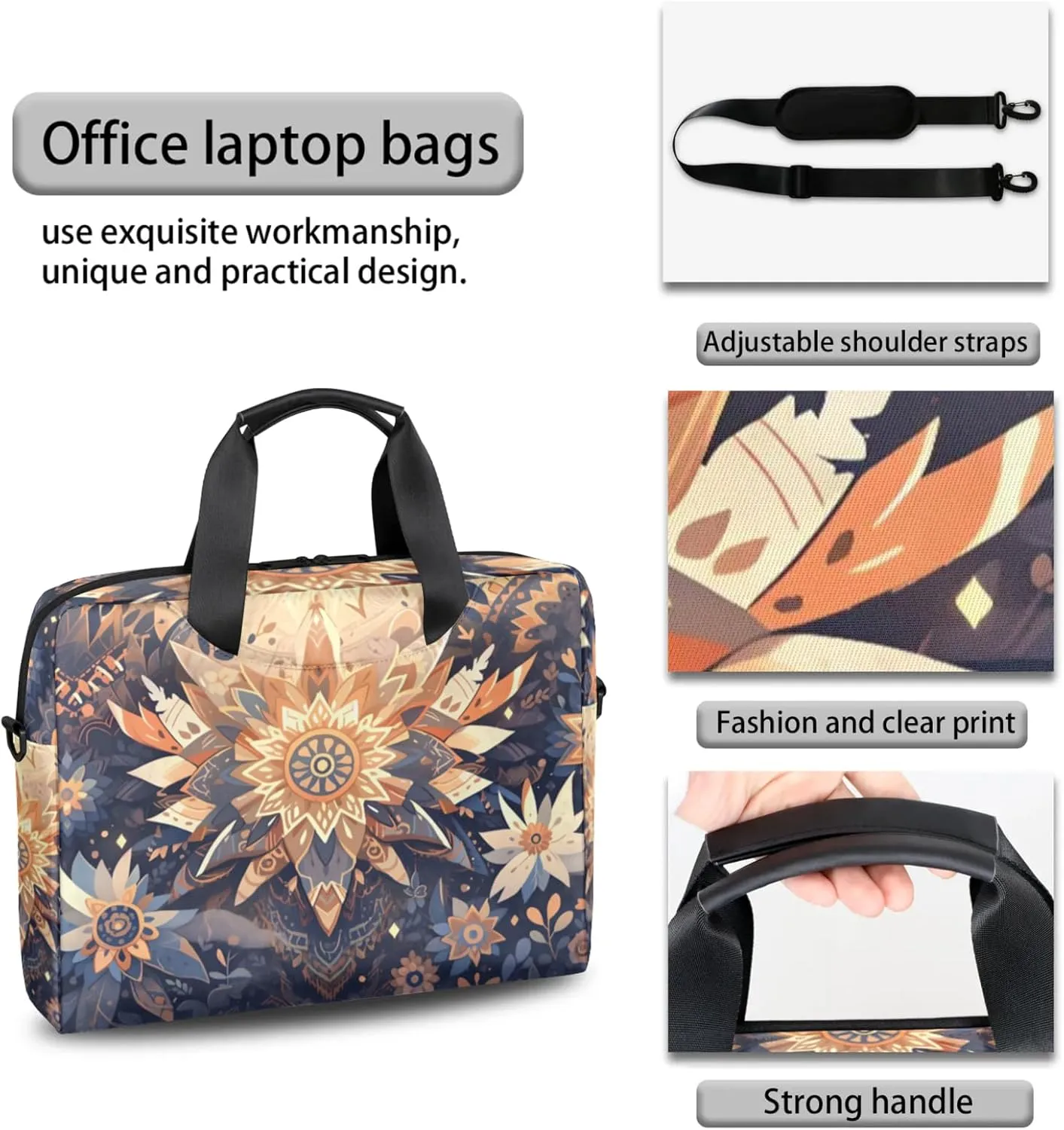 cfpolar Laptop Bag Laptop Satchel Briefcase Adjustable shoulder Carrying for 15 inch-16 inch Laptop-3