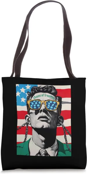 Chains of Freedom Patriotic Paradox Design Tote Bag