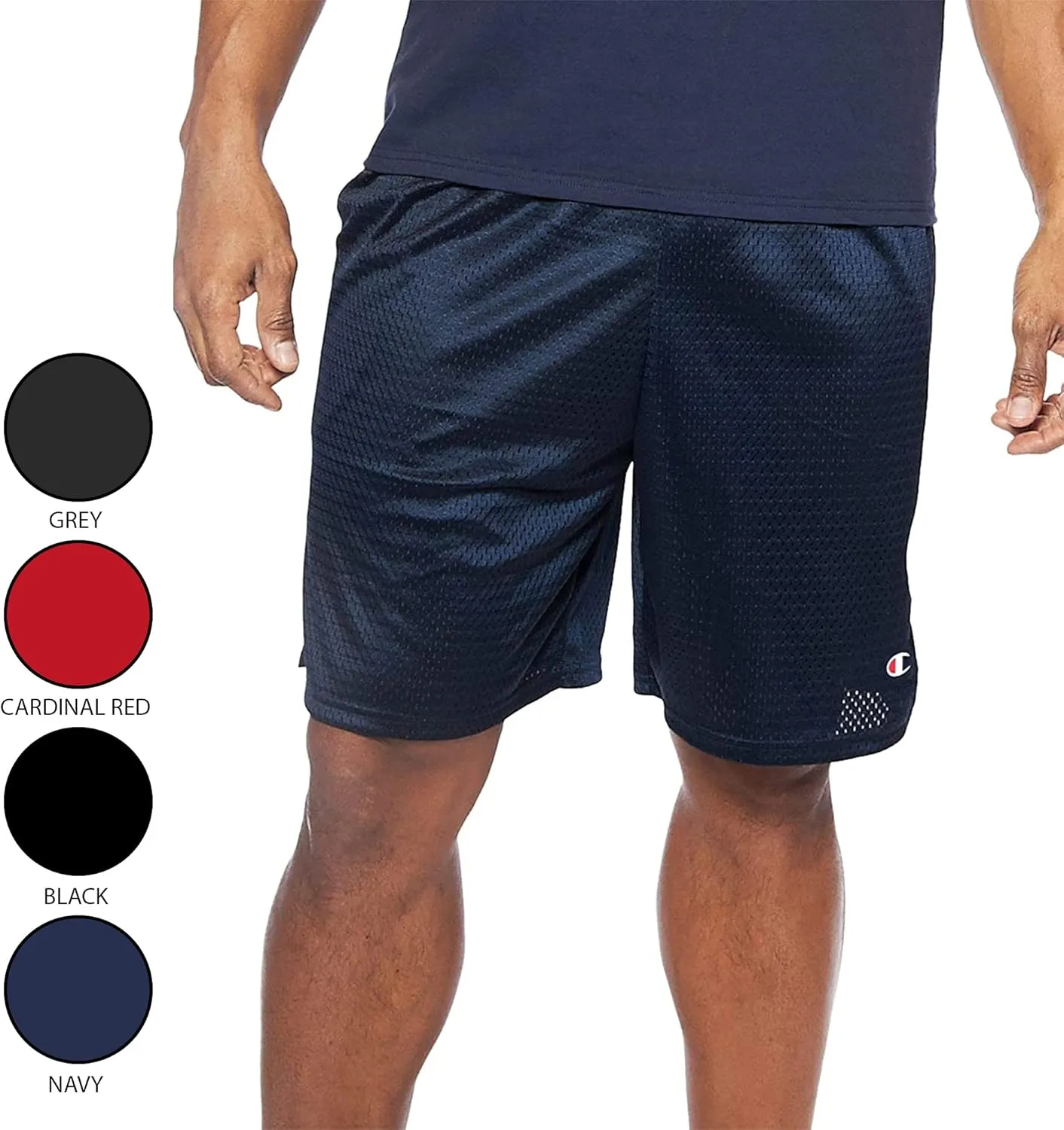Champion Men's Big-Tall Mesh Short with Piping