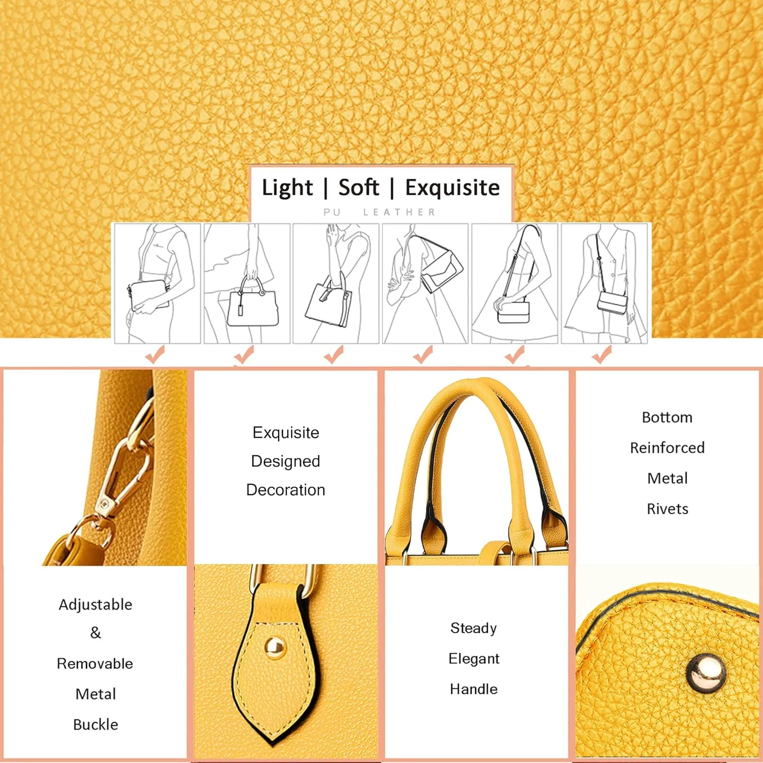 CHICAROUSAL Purses and Handbags for Women Leather Crossbody Bags Women's Tote Shoulder Bag