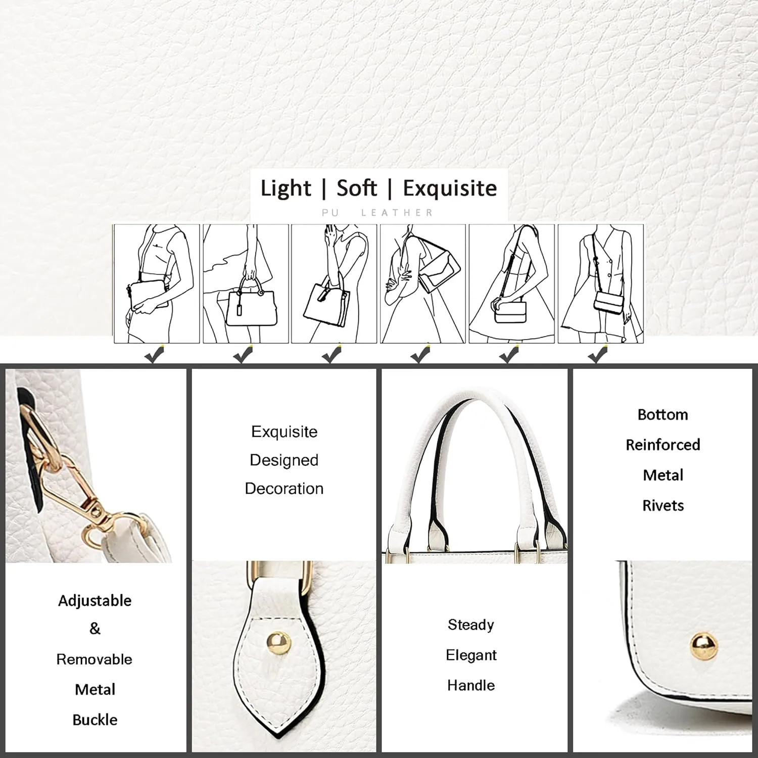 CHICAROUSAL Purses and Handbags for Women Leather Crossbody Bags Women's Tote Shoulder Bag
