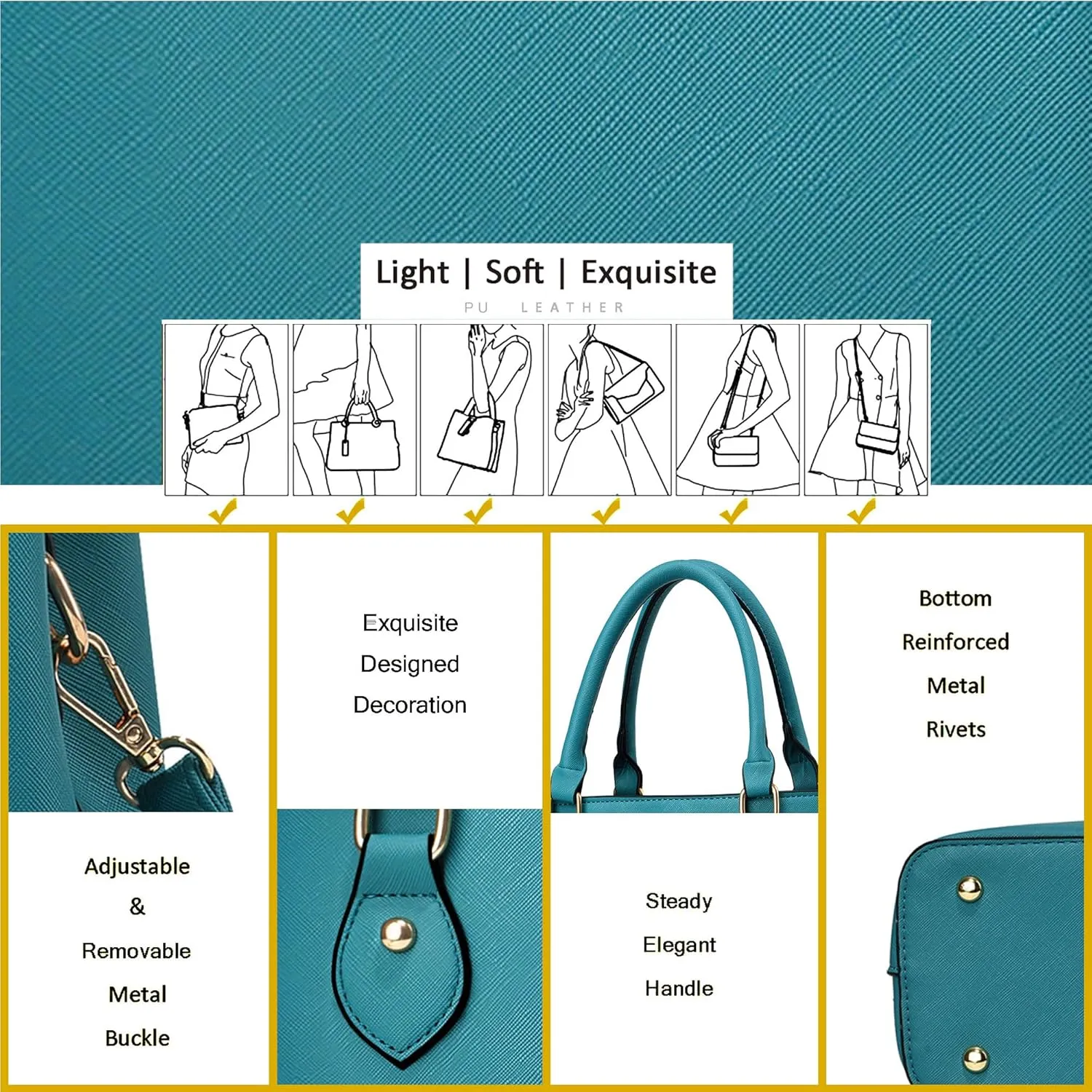 CHICAROUSAL Purses and Handbags for Women Leather Crossbody Bags Women's Tote Shoulder Bag