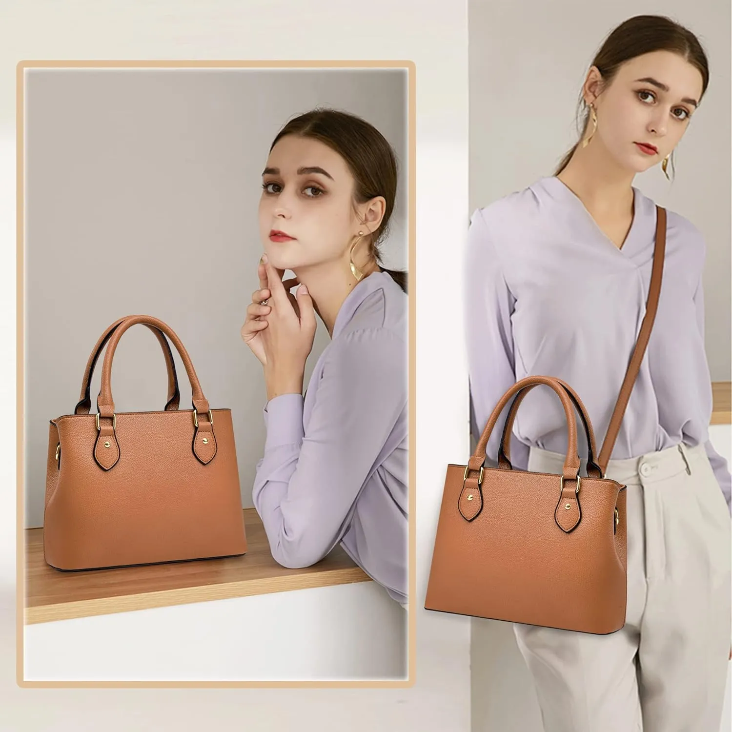 CHICAROUSAL Purses and Handbags for Women Leather Crossbody Bags Women's Tote Shoulder Bag