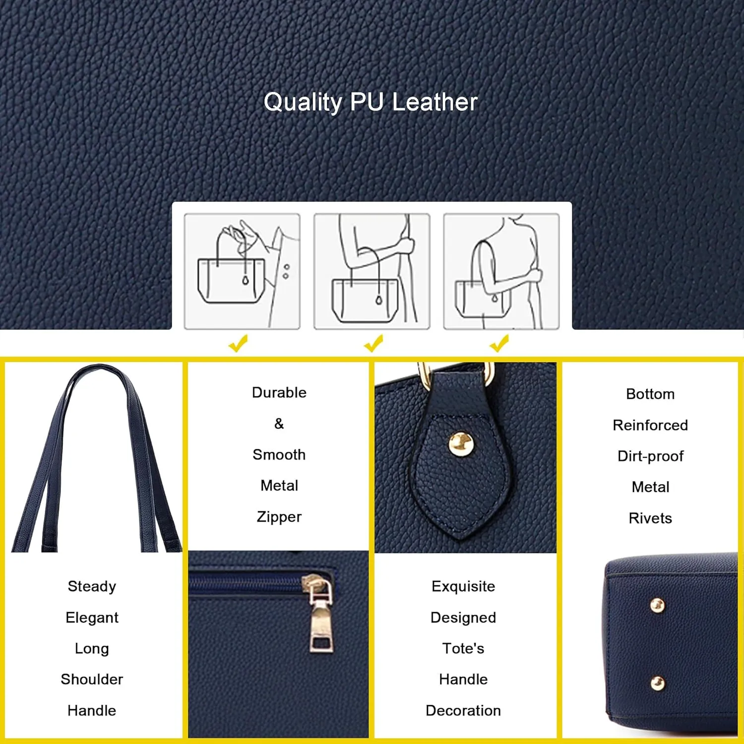 CHICAROUSAL Tote Bag for Women Large Handbags and Purses for Women PU Leather Womens Shoulder Bags