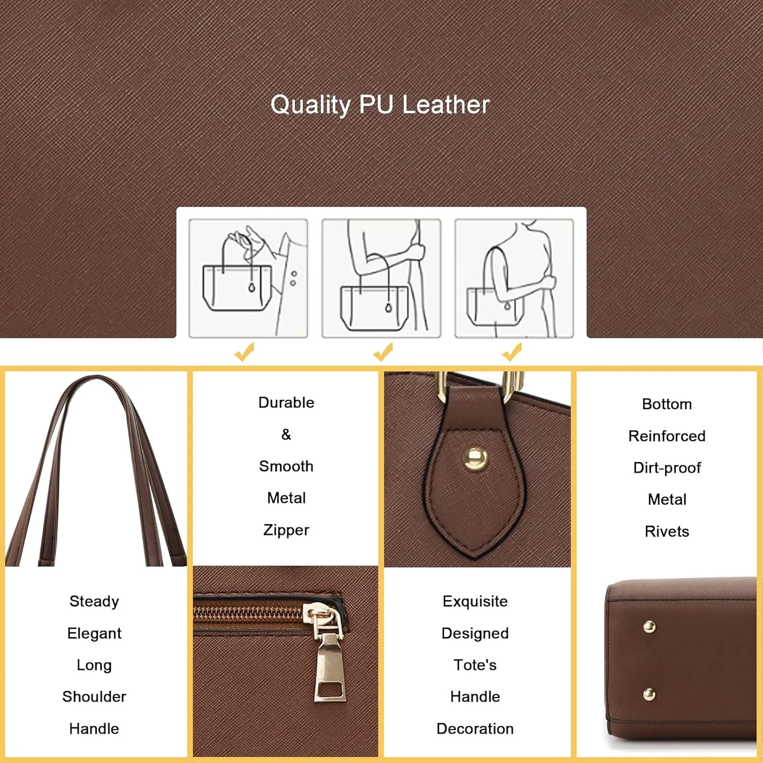 CHICAROUSAL Tote Bag for Women Large Handbags and Purses for Women PU Leather Womens Shoulder Bags