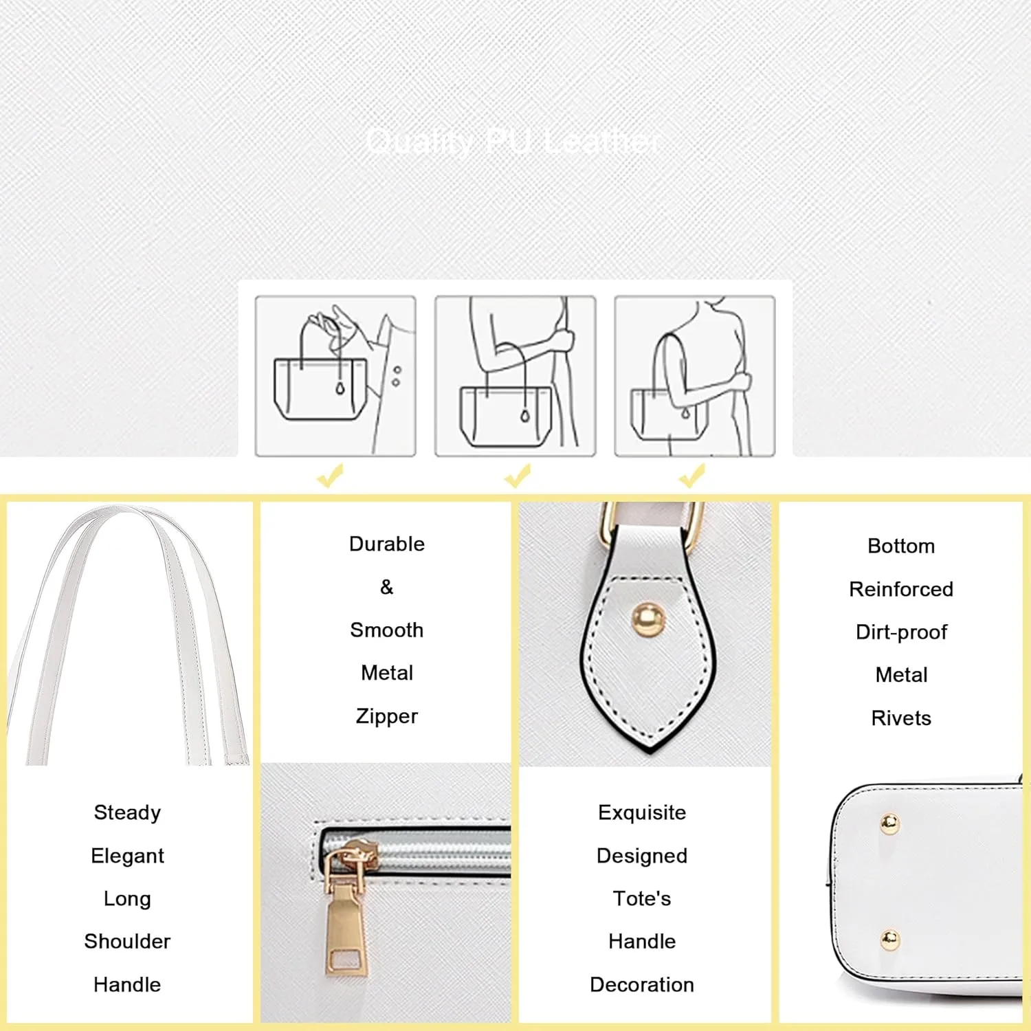 CHICAROUSAL Tote Bag for Women Large Handbags and Purses for Women PU Leather Womens Shoulder Bags