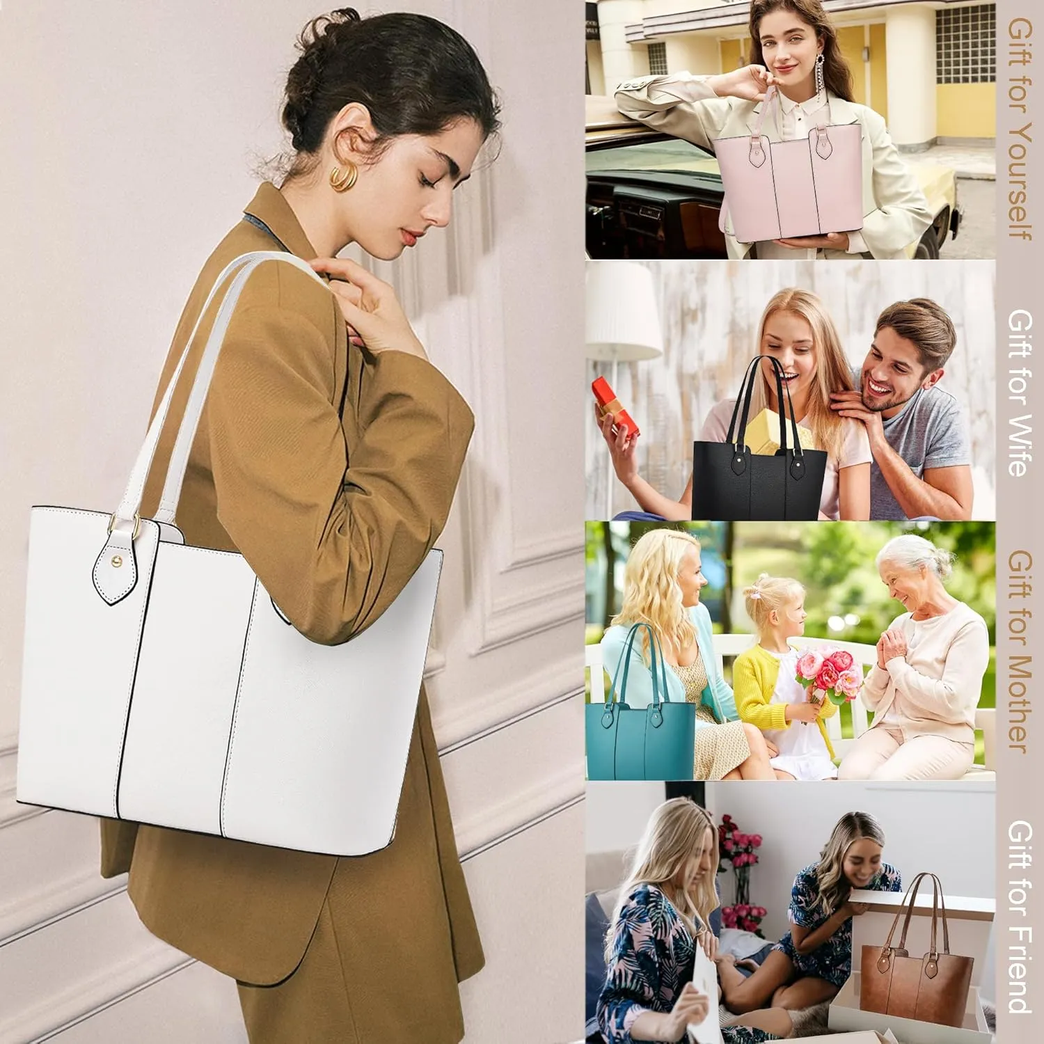 CHICAROUSAL Tote Bag for Women Large Handbags and Purses for Women PU Leather Womens Shoulder Bags