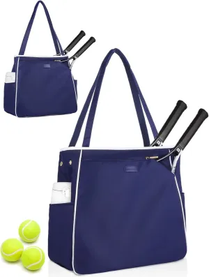 CHICECO Tennis Tote Bag for Women, Large Tennis Racket Bag, tennis bag 2 rackets,Pickleball Bag,Padel Bag