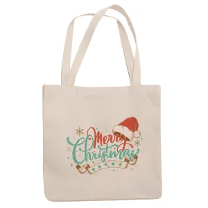 Christmas Gift for Everyone Motif Natural White Multicolor Canvas Tote Bag