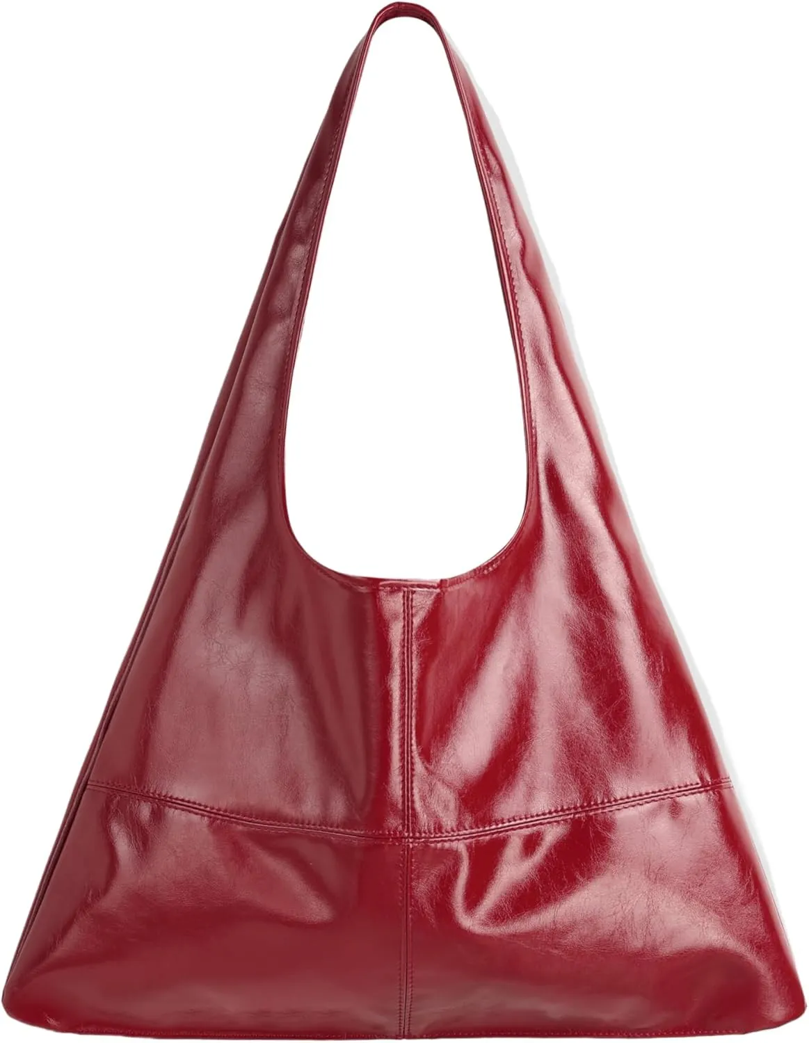 CIDER Solid Faux Leather Large Capacity Tote Shopper Bag