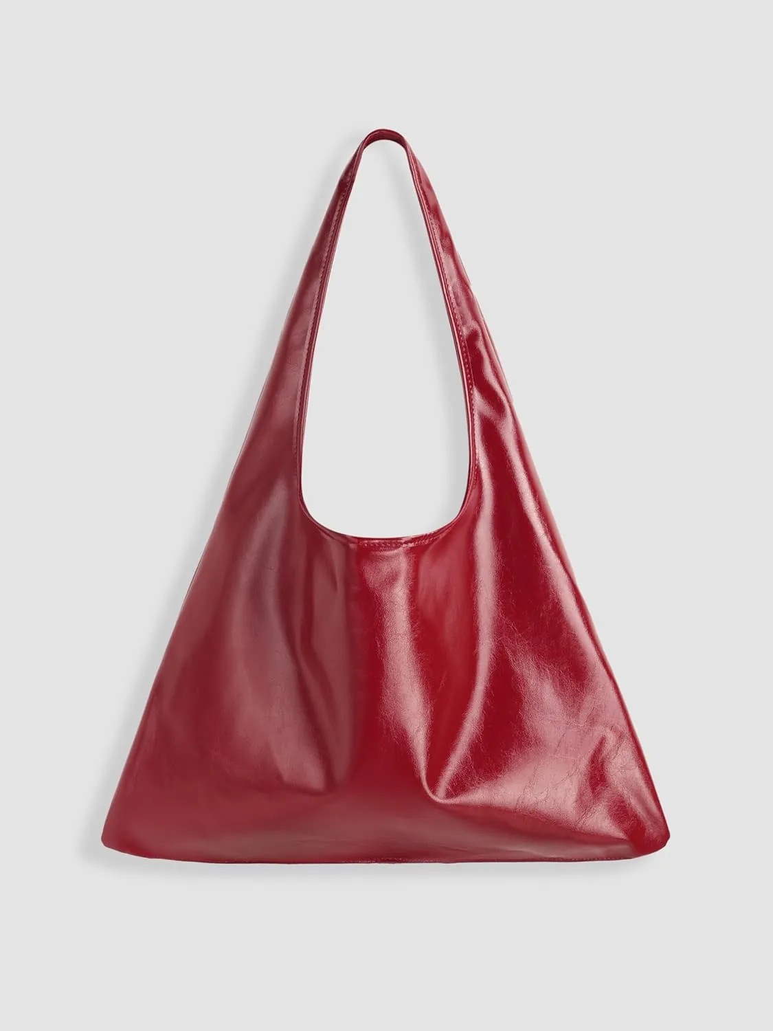 CIDER Solid Faux Leather Large Capacity Tote Shopper Bag