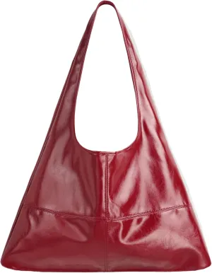 CIDER Solid Faux Leather Large Capacity Tote Shopper Bag