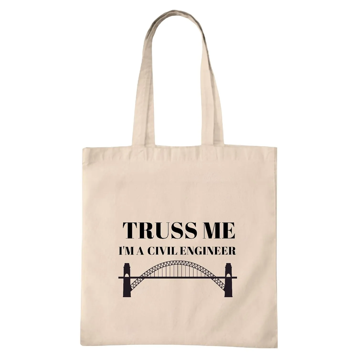 Civil Engineer Gift Funny Tote Bag Great Present for Civil Engineer Novelty Natural White Multicolor Canvas Tote Bag