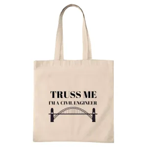Civil Engineer Gift Funny Tote Bag Great Present for Civil Engineer Novelty Natural White Multicolor Canvas Tote Bag
