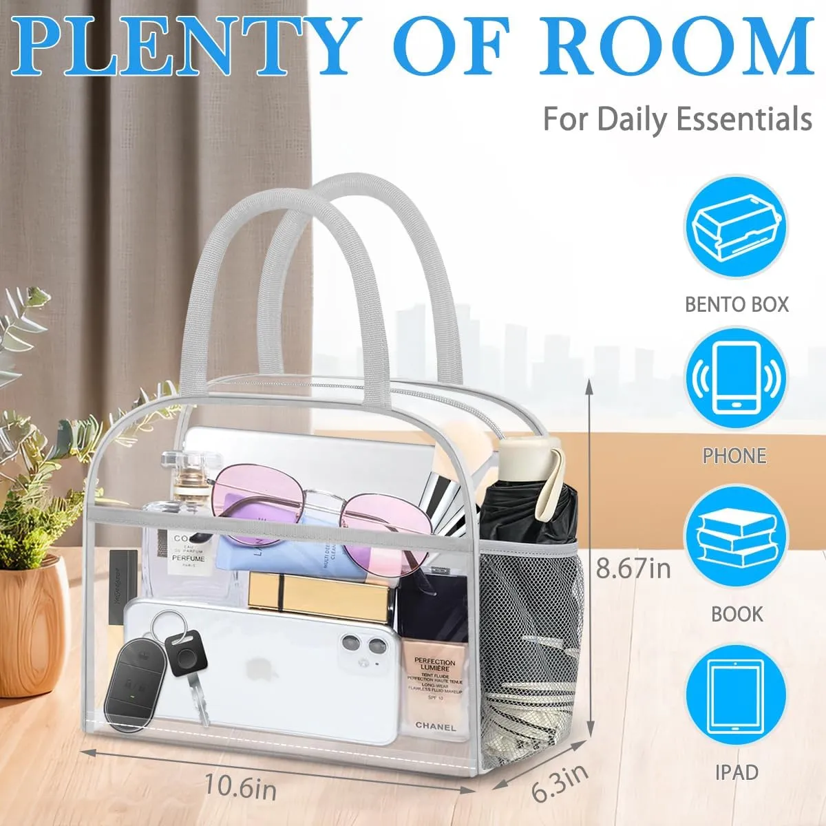 Clear Bag Stadium Approved, Lunch Bag Lunch Box for Women Men Reusable Insulated Lunch Tote Bag