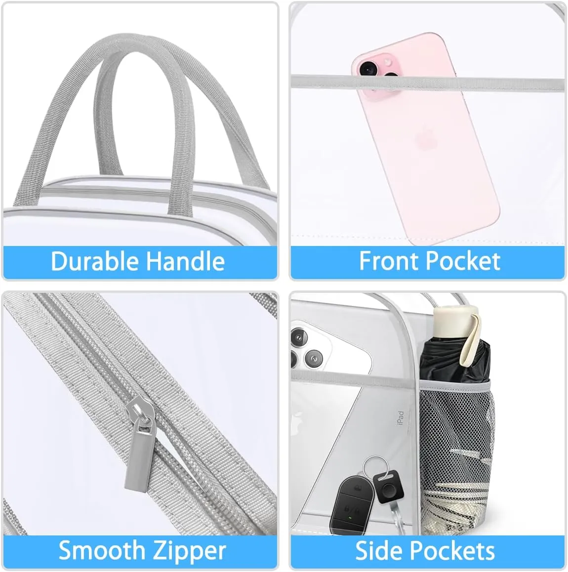 Clear Bag Stadium Approved, Lunch Bag Lunch Box for Women Men Reusable Insulated Lunch Tote Bag