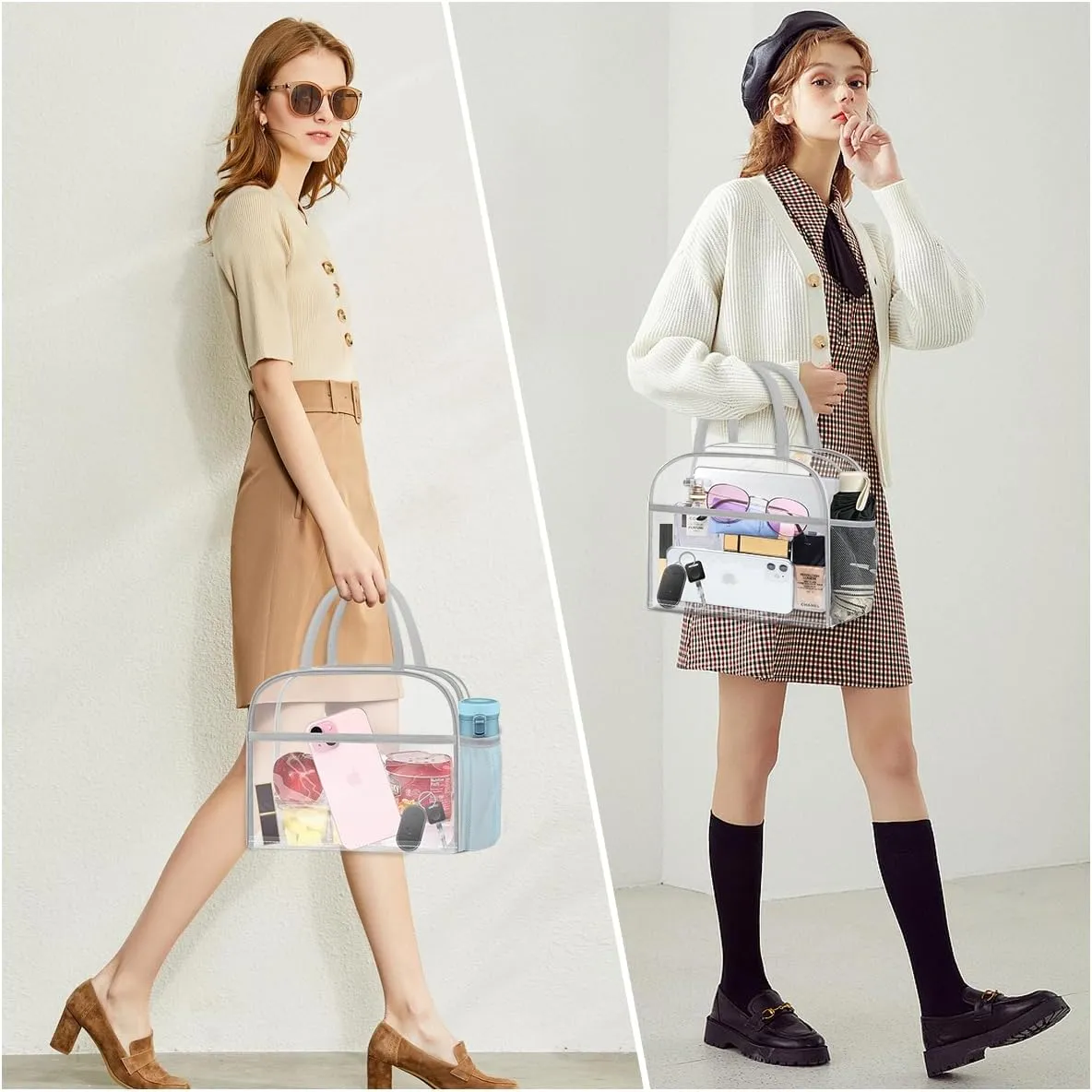 Clear Bag Stadium Approved, Lunch Bag Lunch Box for Women Men Reusable Insulated Lunch Tote Bag