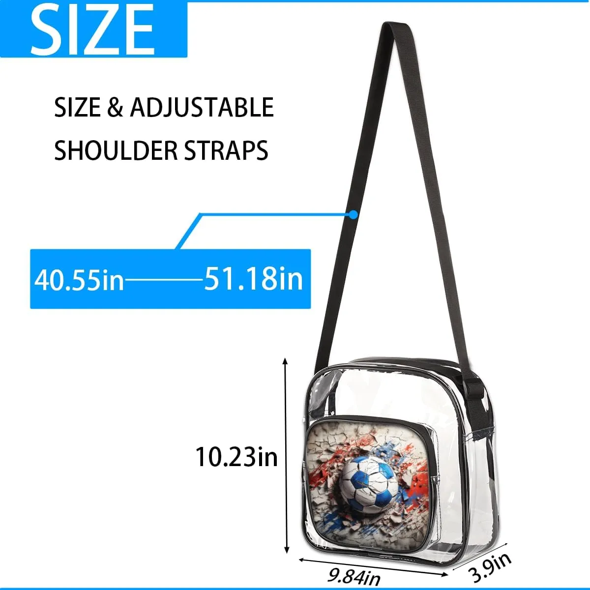 Clear Crossbody Purse Bag Clear Messenger Shoulder Bags See Through Transparent Purse