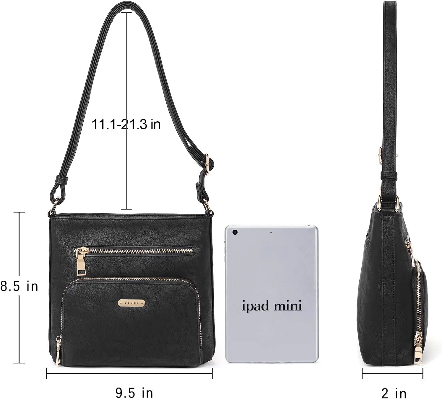 CLUCI Crossbody Purse for Women Multi Pockets Bag Vegan Leather Small Shoulder Handbags Summer Travel Designer Vintage Ladies