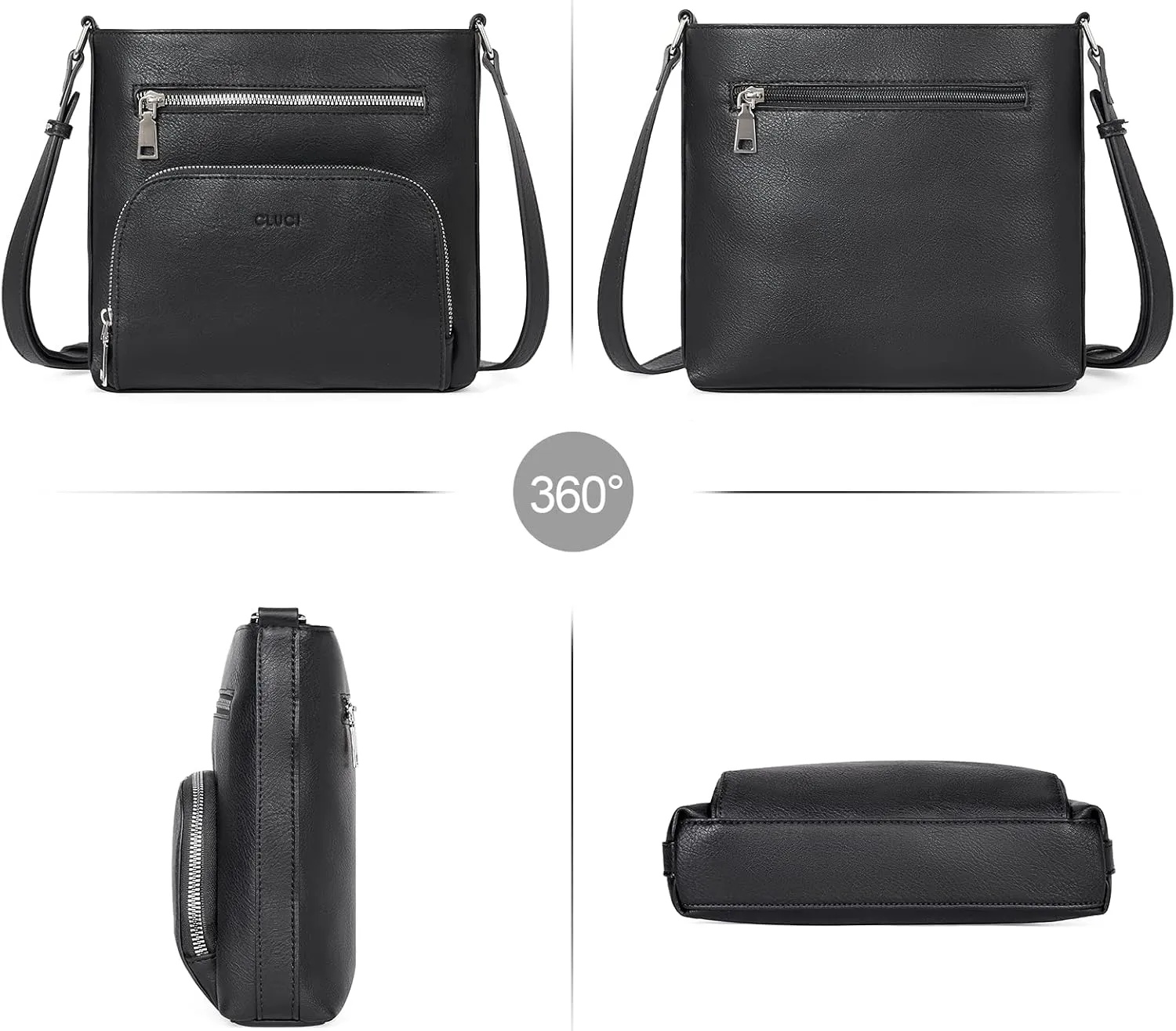 CLUCI Crossbody Purse for Women Multi Pockets Bag Vegan Leather Small Shoulder Handbags Summer Travel Designer Vintage Ladies