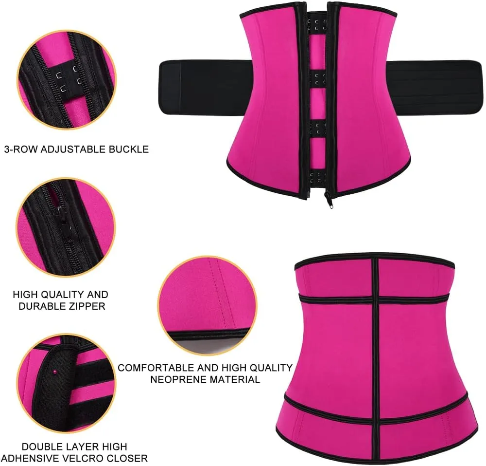coastal rose Sweat Waist Trainer for Women Waist Cincher Tummy Control Waist Shaper Workout Slim Belly Band