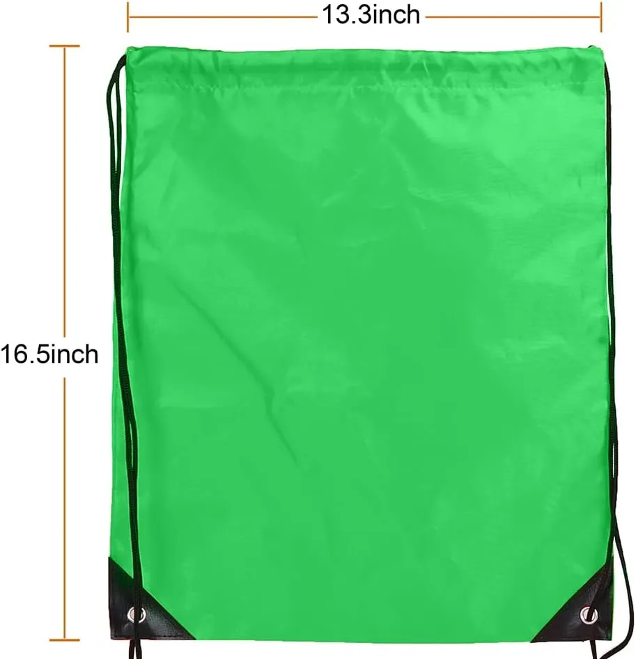 CODOBON 20 Pcs Drawstring Backpack Bulk Draw String Bags Cinch Polyester Bag for Gym Sport, Green