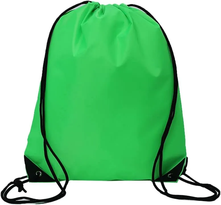 CODOBON 20 Pcs Drawstring Backpack Bulk Draw String Bags Cinch Polyester Bag for Gym Sport, Green