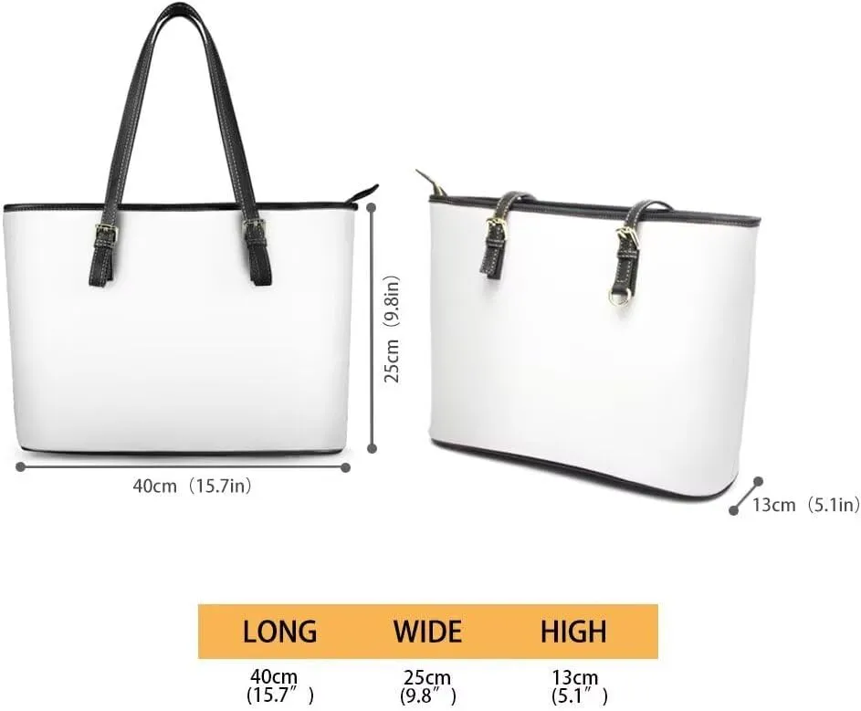 Coldinair Christmas Leather Tote Bag for Women with Zipper Large Shoulder Tote Bag Shopping Casual Travel Bag Handbag Purse