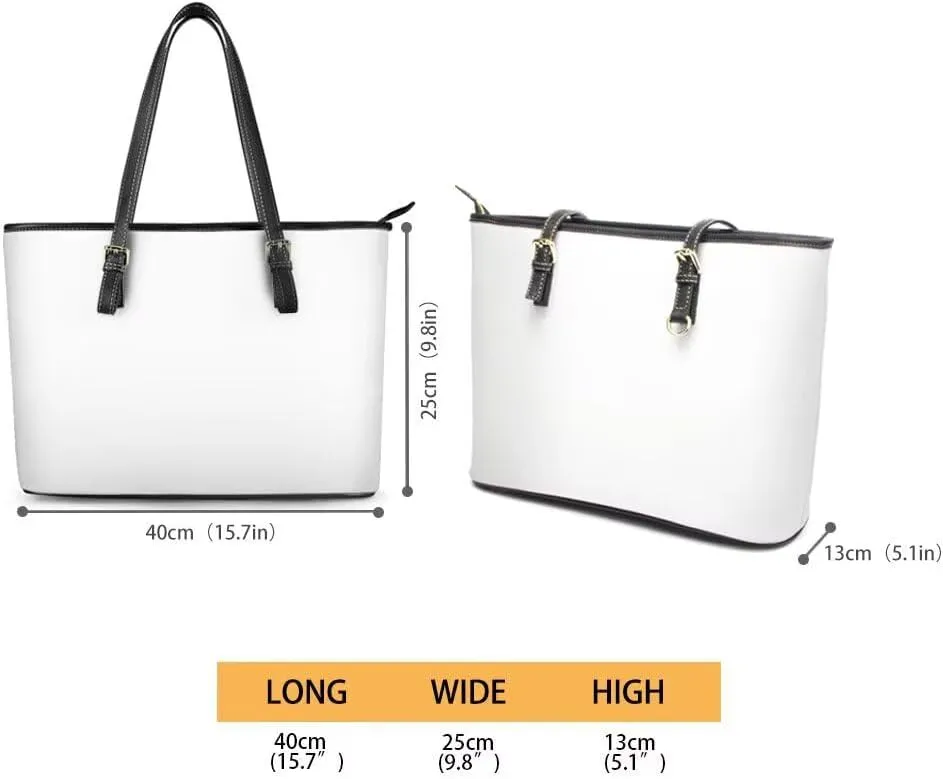Coldinair Christmas Leather Tote Bag for Women with Zipper Large Shoulder Tote Bag Shopping Casual Travel Bag Handbag Purse