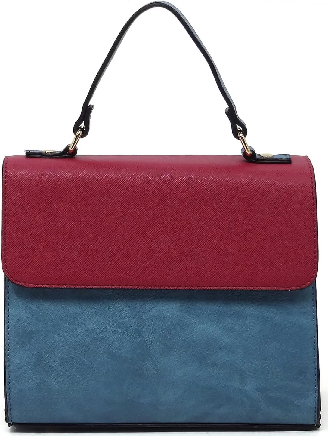 Colorblock Flap Top Handle Satchel Bag Crossbody Bag for Women Purse