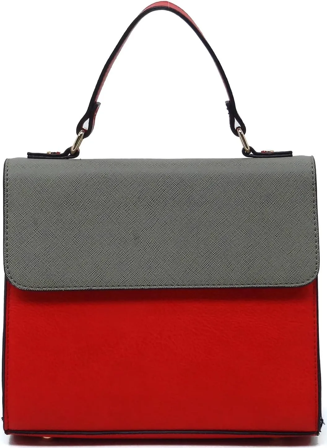 Colorblock Flap Top Handle Satchel Bag Crossbody Bag for Women Purse