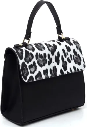 Colorblock Flap Top Handle Satchel Bag Crossbody Bag for Women Purse