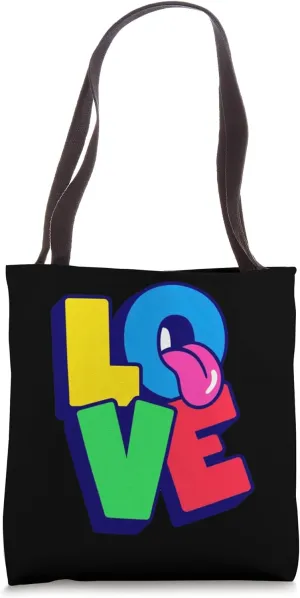 Colorful LOVE Typography Design - Bold and Unique Art Tote Bag