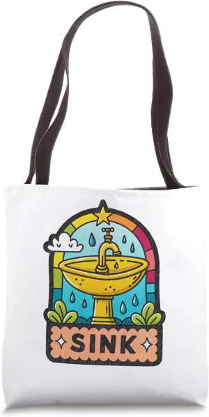 Colorful Retro Style Sink Design Tote Bag