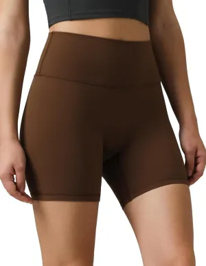 Colorfulkoala Dreamlux No Front Seam High Waist Shorts Biker Shorts for Women 6" Inseam Workout Yoga Shorts