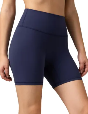 Colorfulkoala Dreamlux No Front Seam High Waist Shorts Biker Shorts for Women 6" Inseam Workout Yoga Shorts